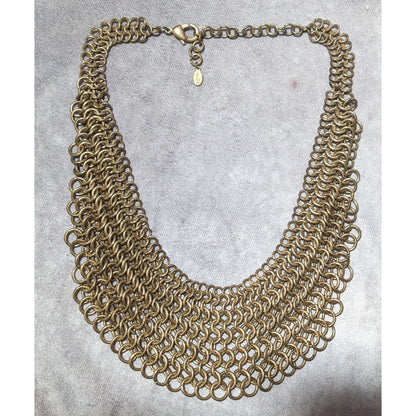 Aldo Gold Chain Maille Glam Bib Necklace