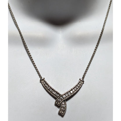 Zales Lab Created White Sapphire And Diamond Accent Twist Necklace