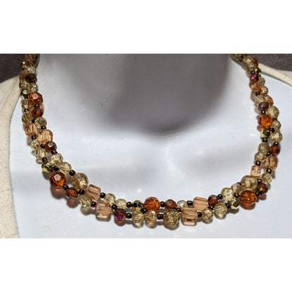 Earth Tone Retro Beaded Stretch Necklace