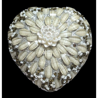 Beaded Heart Trinket Box