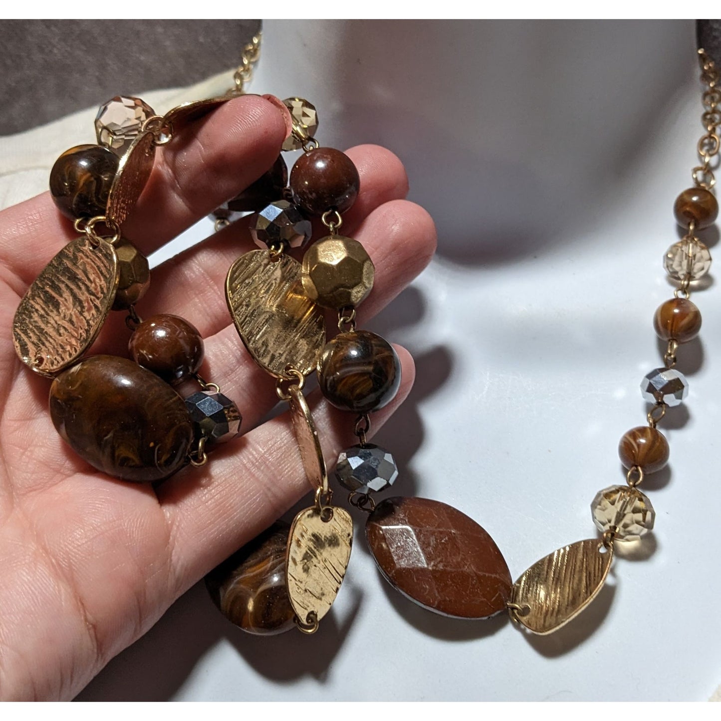 Mixit Gold Brown Bohemian Necklace