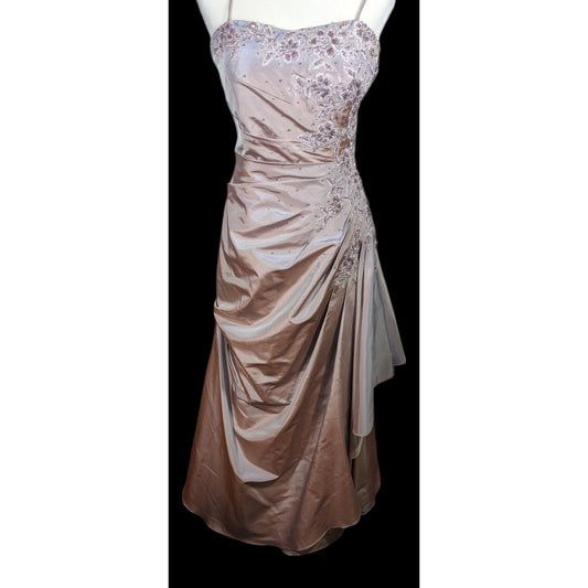 Vintage Saison Blanche Couture Grey/Purple Floral Beaded Prom/Wedding Dress