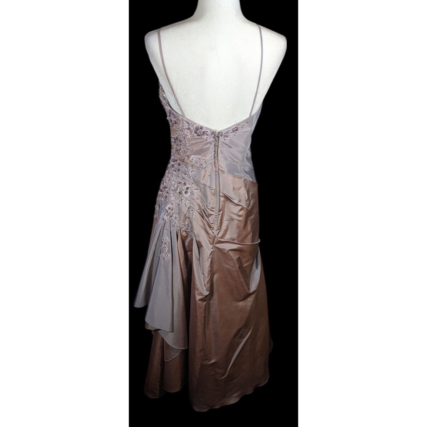 Vintage Saison Blanche Couture Grey/Purple Floral Beaded Prom/Wedding Dress