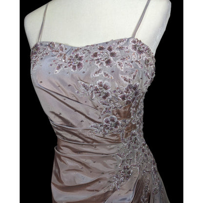 Vintage Saison Blanche Couture Grey/Purple Floral Beaded Prom/Wedding Dress