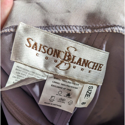 Vintage Saison Blanche Couture Grey/Purple Floral Beaded Prom/Wedding Dress