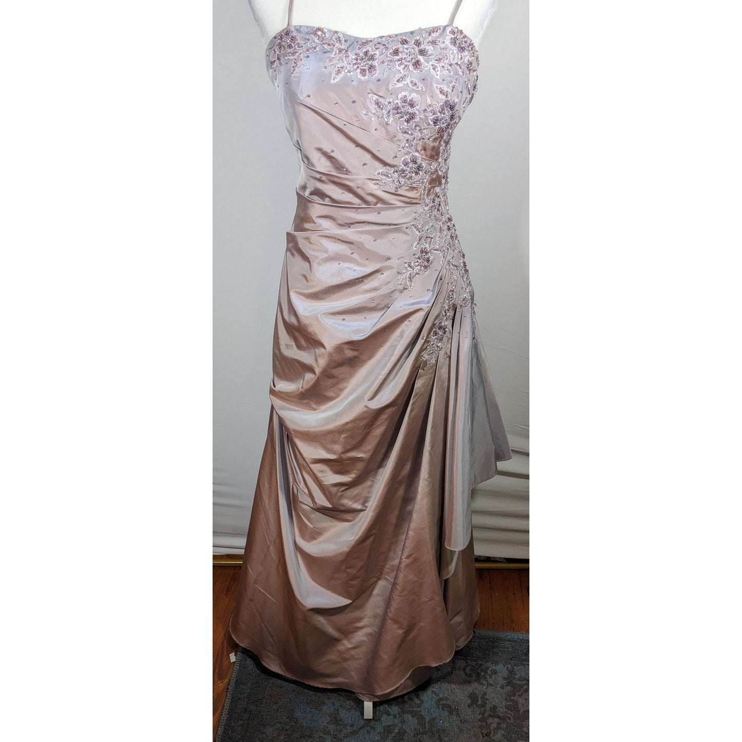 Vintage Saison Blanche Couture Grey/Purple Floral Beaded Prom/Wedding Dress