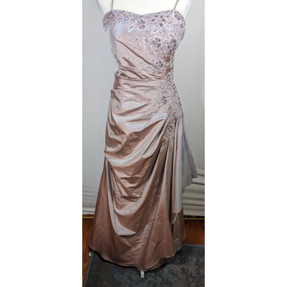 Vintage Saison Blanche Couture Grey/Purple Floral Beaded Prom/Wedding Dress