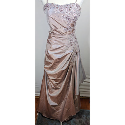 Vintage Saison Blanche Couture Grey/Purple Floral Beaded Prom/Wedding Dress