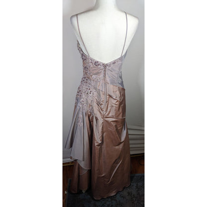 Vintage Saison Blanche Couture Grey/Purple Floral Beaded Prom/Wedding Dress