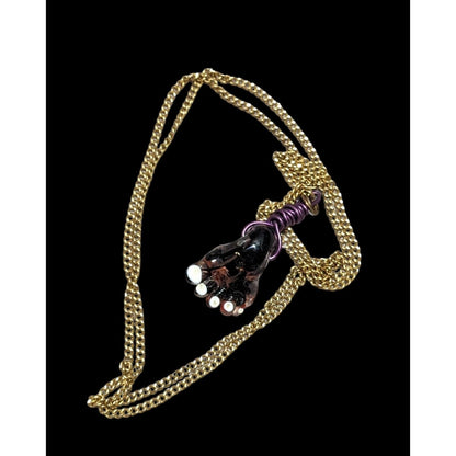 Purple Glass Foot Necklace