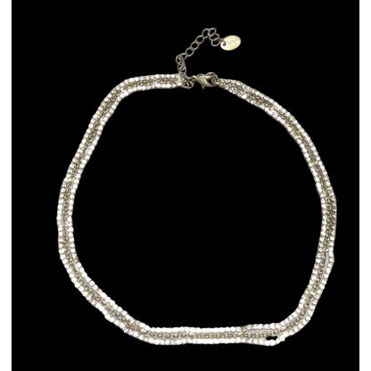 Claire's Silver Multilayer Rhinestone Necklace