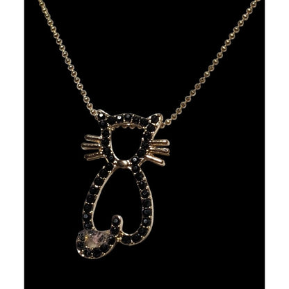 Charming Charlie Black Cat Necklace