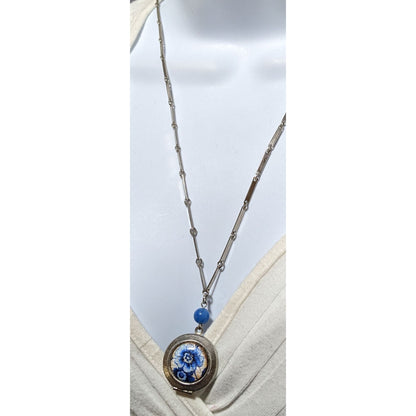 Vintage Park Lane Blue Floral Locket Necklace