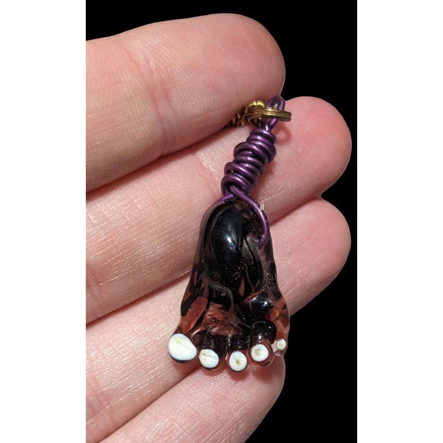 Purple Glass Foot Necklace