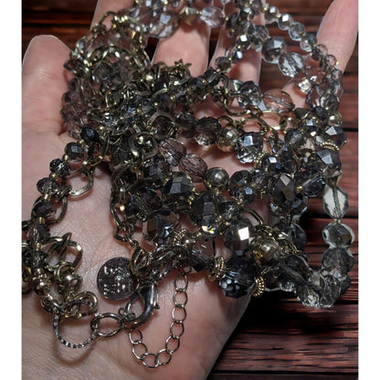 White House Black Market Glass Chain Opera Necklace