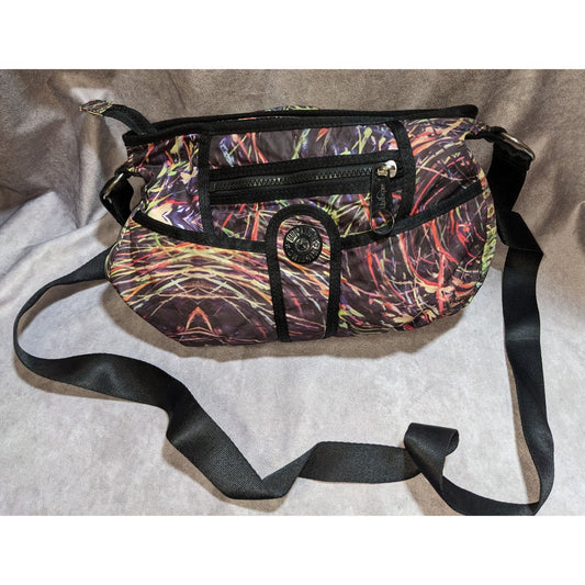 Kipling Vintage 90s Crossbody Bag With Abstract Pattern & Multiple Pockets
