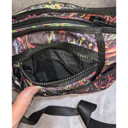 Kipling Vintage 90s Crossbody Bag With Abstract Pattern & Multiple Pockets