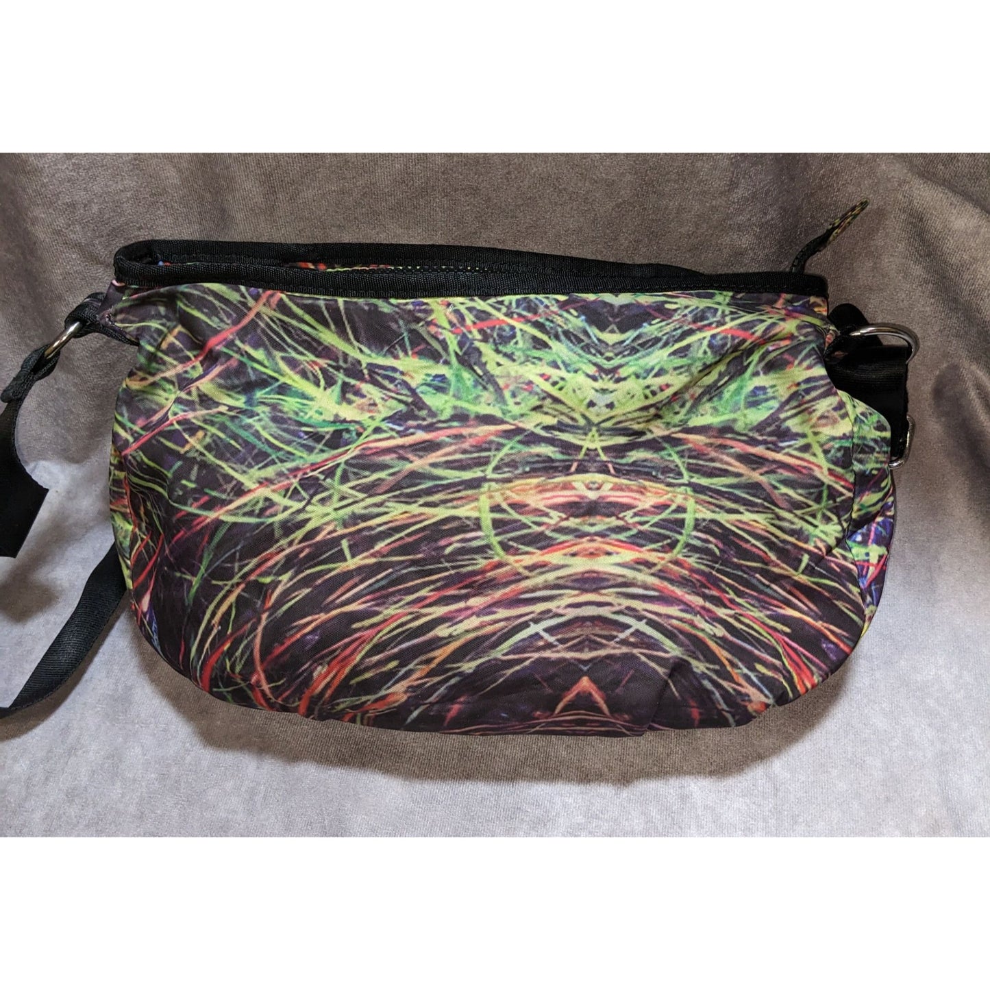 Kipling Vintage 90s Crossbody Bag With Abstract Pattern & Multiple Pockets