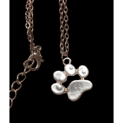 Simple Rose Gold Dog Paw Pendant Necklace