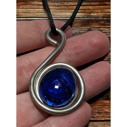 Cobalt Glass Swirl Necklace