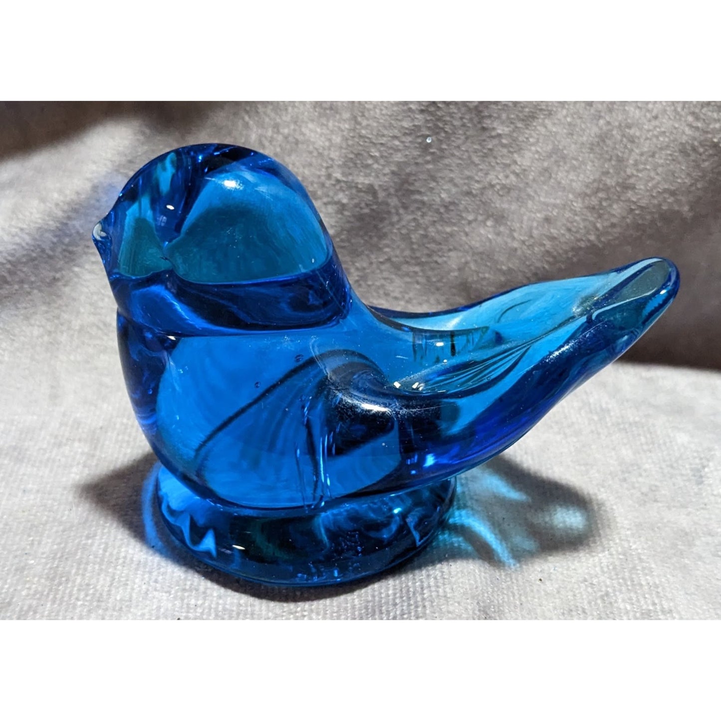 Terra Studios Signed Blue Art Glass Bird