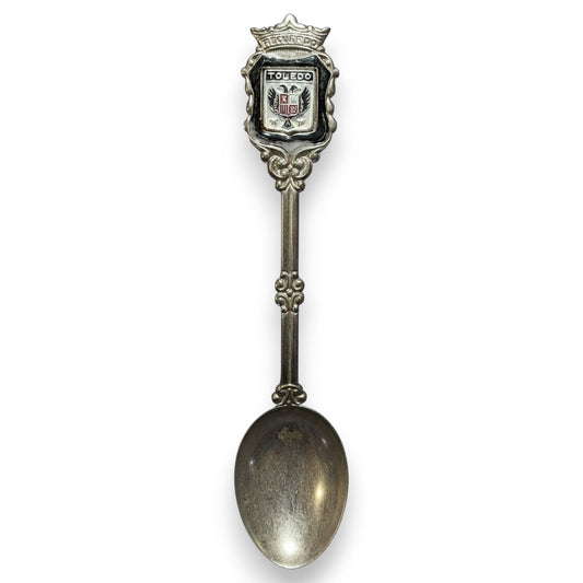 Vintage Ornate Metal Silver Tone Toledo Spain Souvenir Spoon 4 3/4 Inch