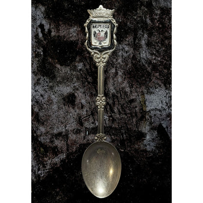 Vintage Ornate Metal Silver Tone Toledo Spain Souvenir Spoon 4 3/4 Inch