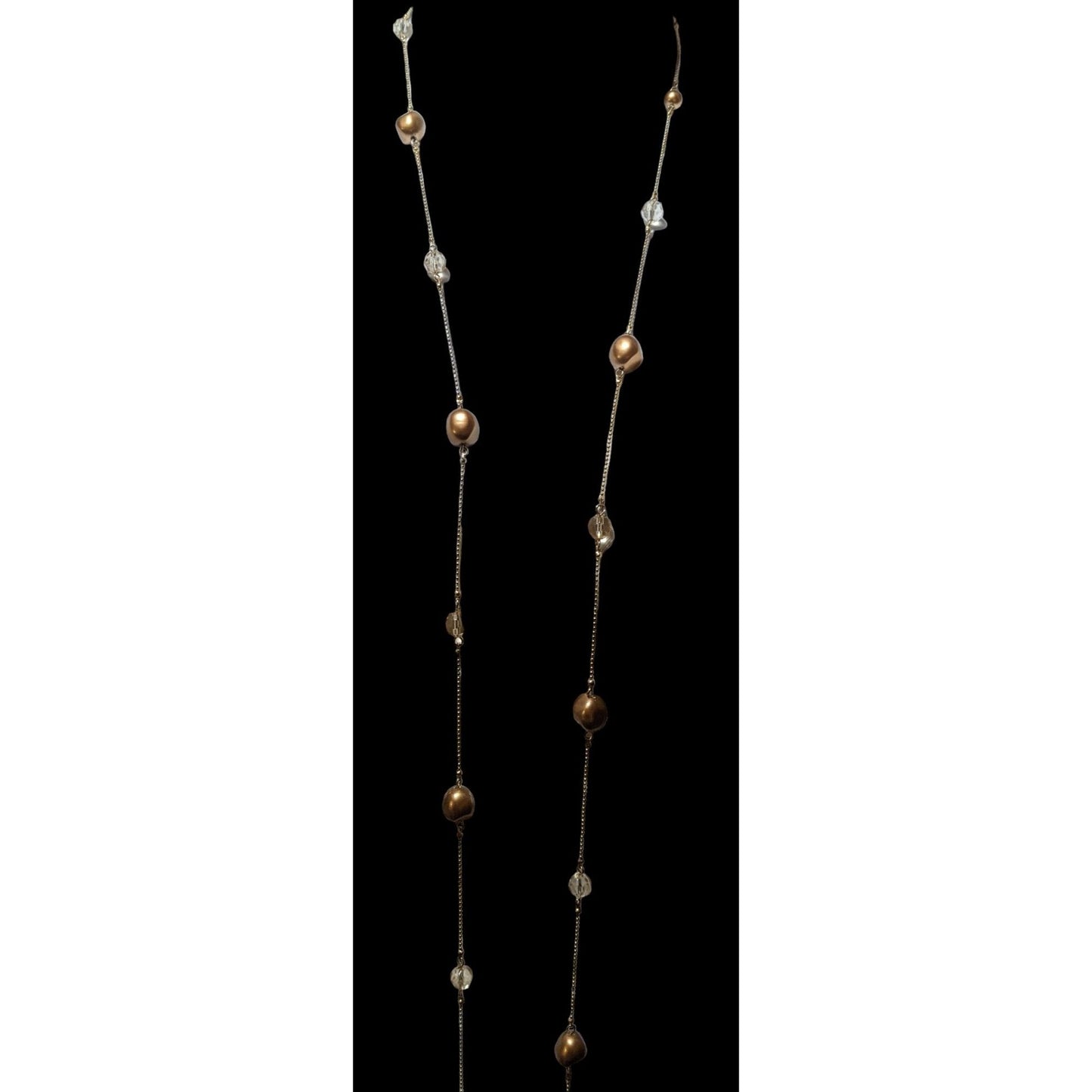 Gold Pearl And Gem Glam Opera Length Necklace