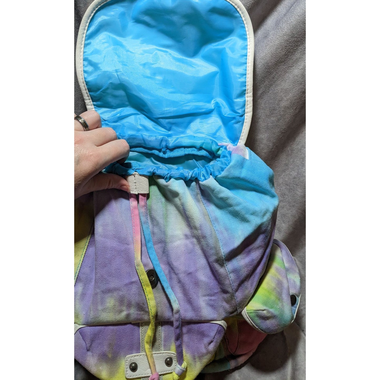 Candies Rainbow Tie Dye Glitter Strap Backpack