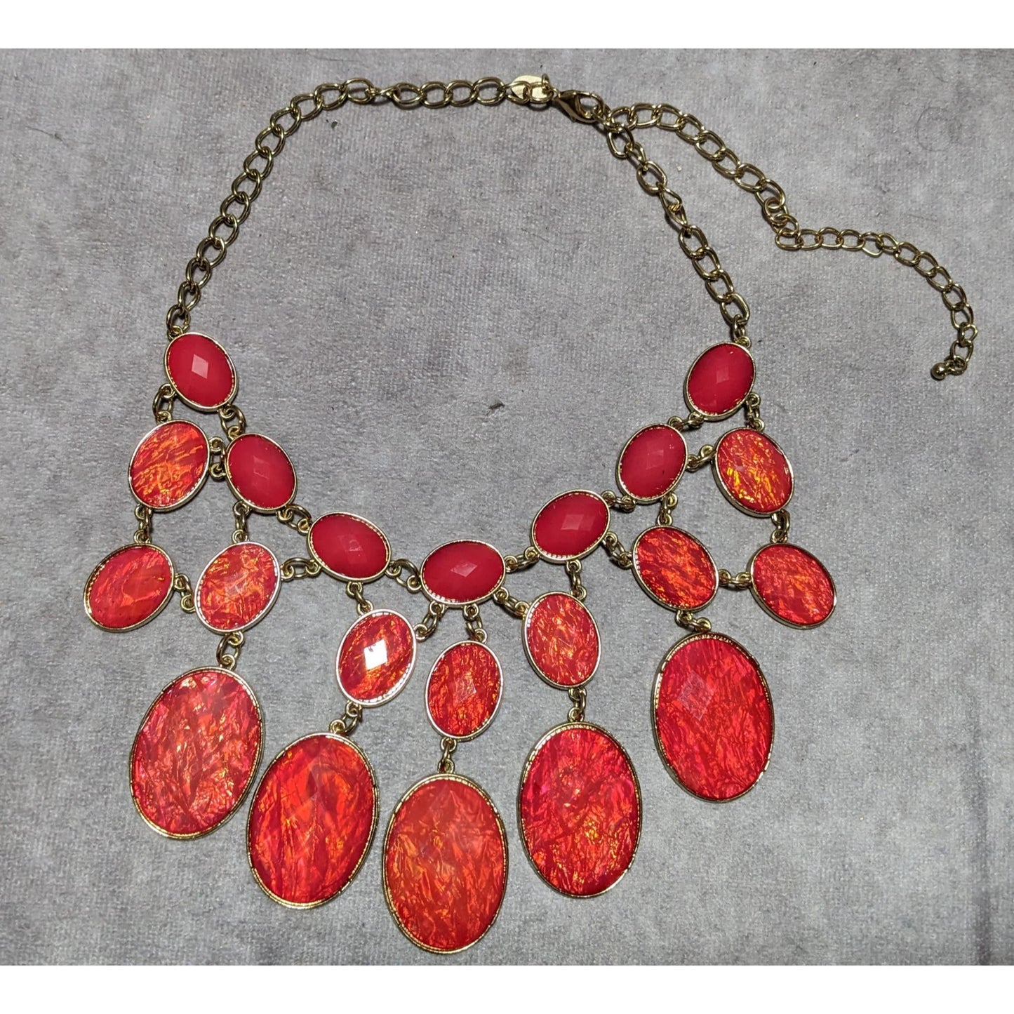 Charming Charlie Pink And Orange Faux Opal Necklace