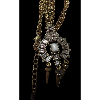 Chandelier Spike Gemmed Pendant Necklace