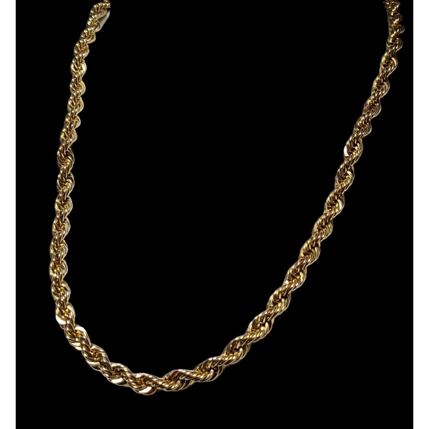 24K Gold Plated Rope Chain Necklace