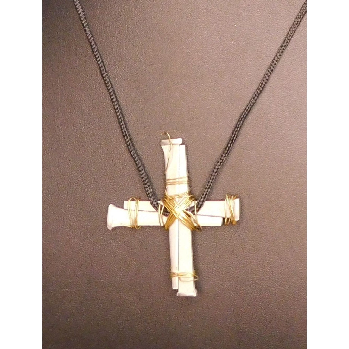 Handmade Metal Spike Brutalist Cross Necklace