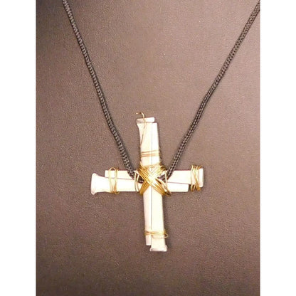 Handmade Metal Spike Brutalist Cross Necklace