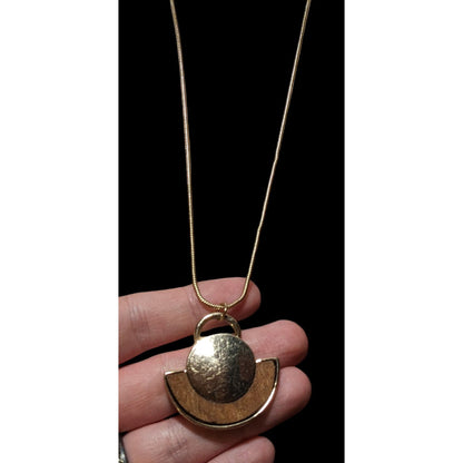 Vintage 90s Zad Gold And Brown Pendant Necklace