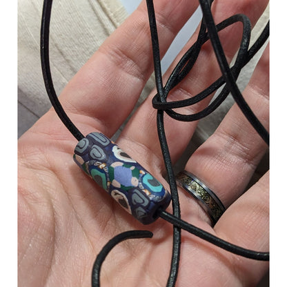 Handmade Polymer Clay Bead Tie On Pendant Necklace