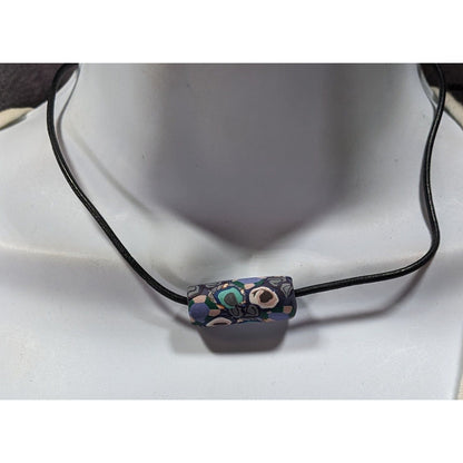 Handmade Polymer Clay Bead Tie On Pendant Necklace