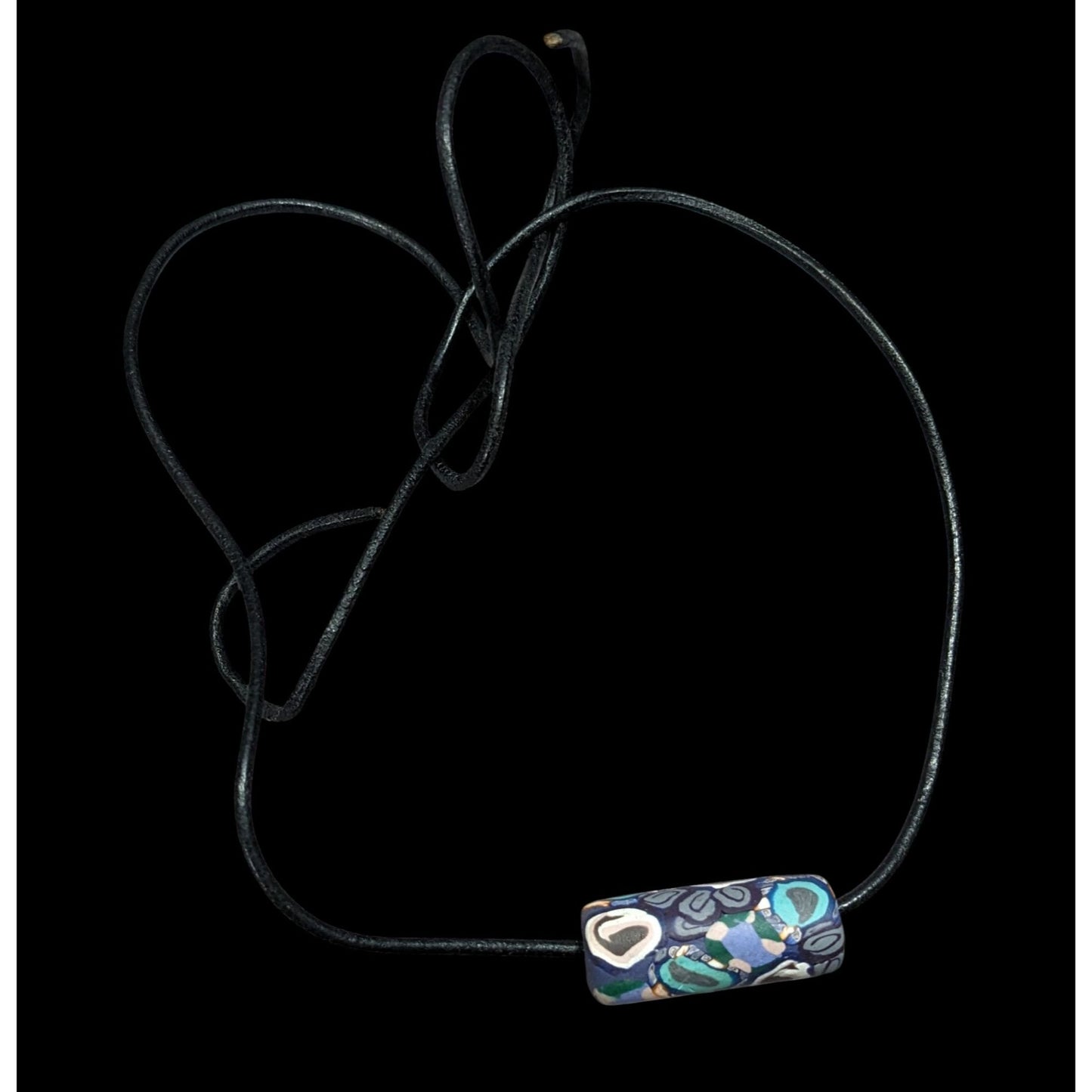 Handmade Polymer Clay Bead Tie On Pendant Necklace