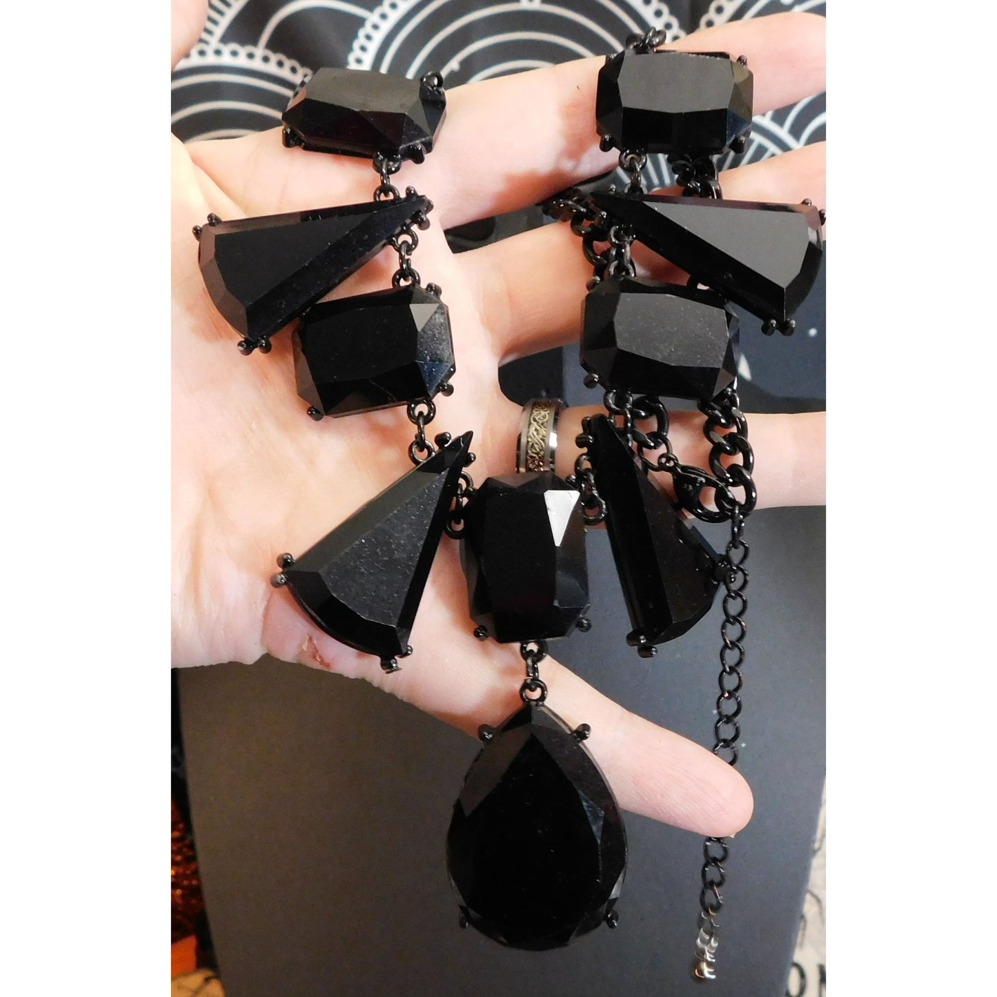 Vintage Gothic Chunky Gemmed Statement Necklace