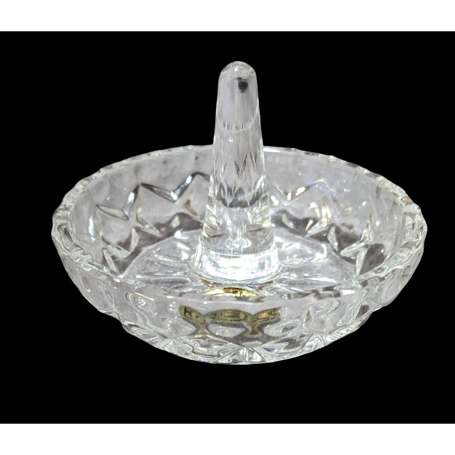 Vintage Action Azjecar Lead Crystal Ring Holder