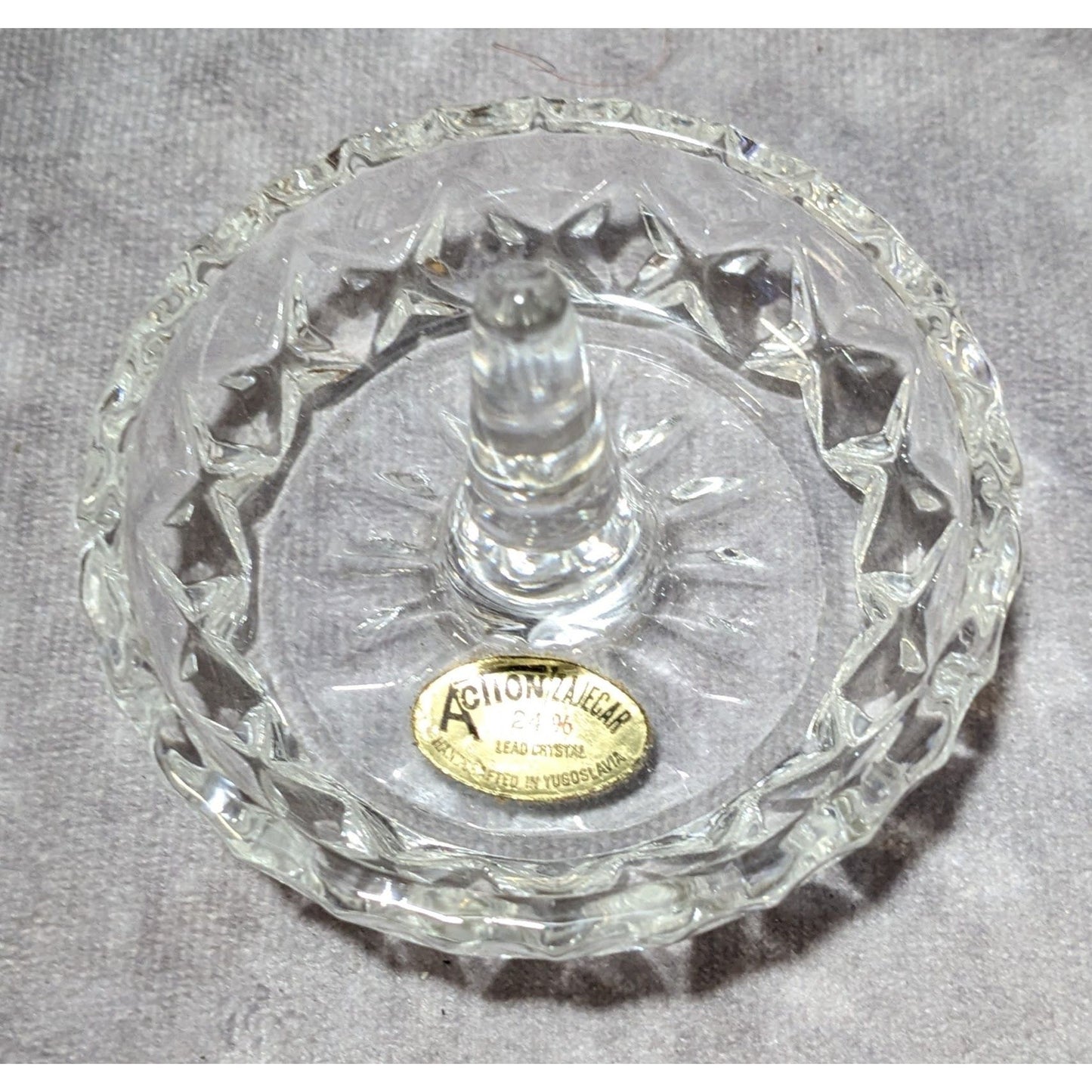 Vintage Action Azjecar Lead Crystal Ring Holder