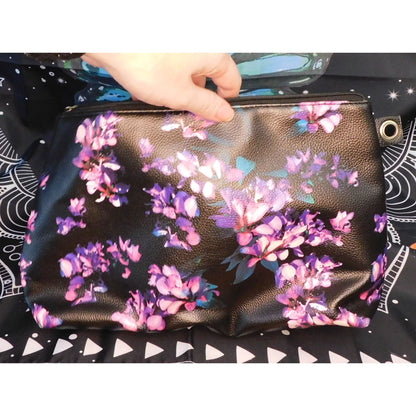 Victoria's Secret Black Floral Makeup Bag