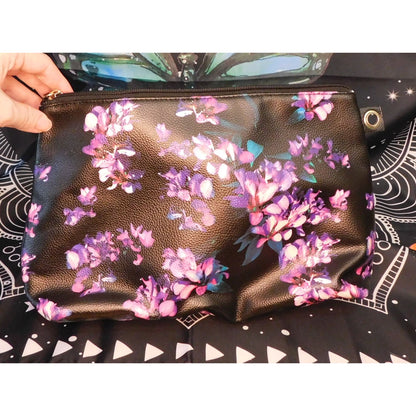Victoria's Secret Black Floral Makeup Bag