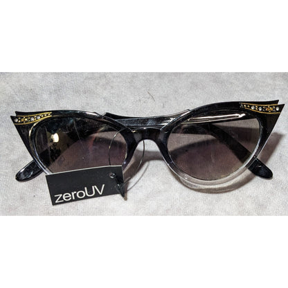 ZeroUV Retro Glam Goth Cateye Sunglasses