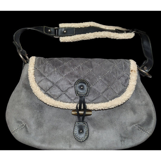 Old Navy Grey Sherpa Purse