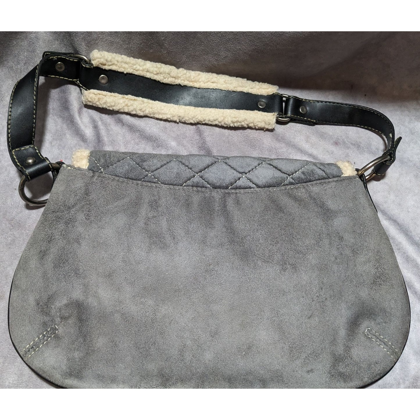 Old Navy Grey Sherpa Purse