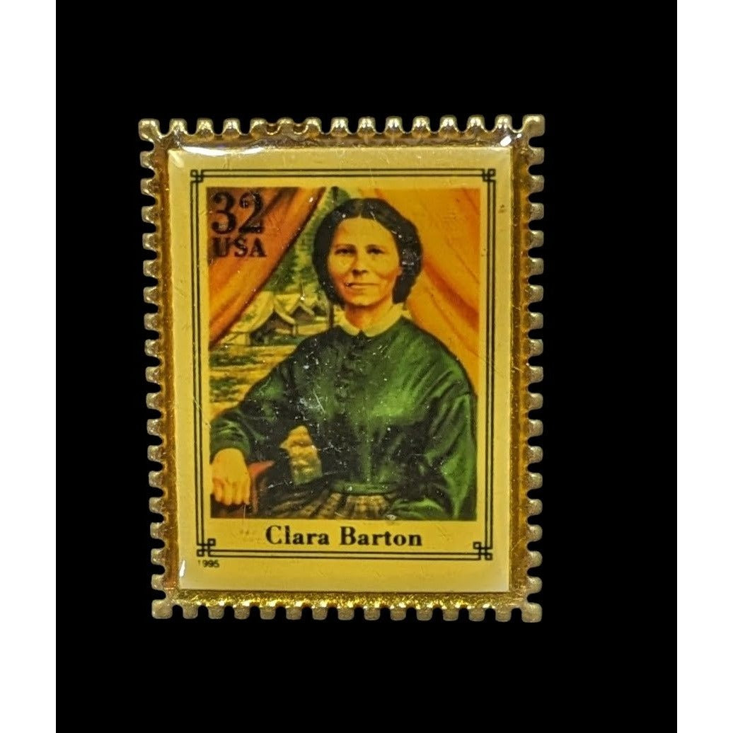 Vintage 90s Clara Barton Stamp USPS Officially Licensed Lapel Pin