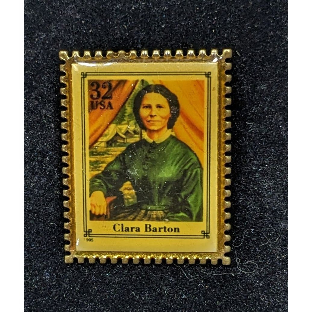 Vintage 90s Clara Barton Stamp USPS Officially Licensed Lapel Pin