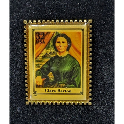 Vintage 90s Clara Barton Stamp USPS Officially Licensed Lapel Pin