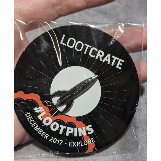 Geekcore Spacecore Retro Rocket Loot Crate December 2017 Explore Lapel Pin
